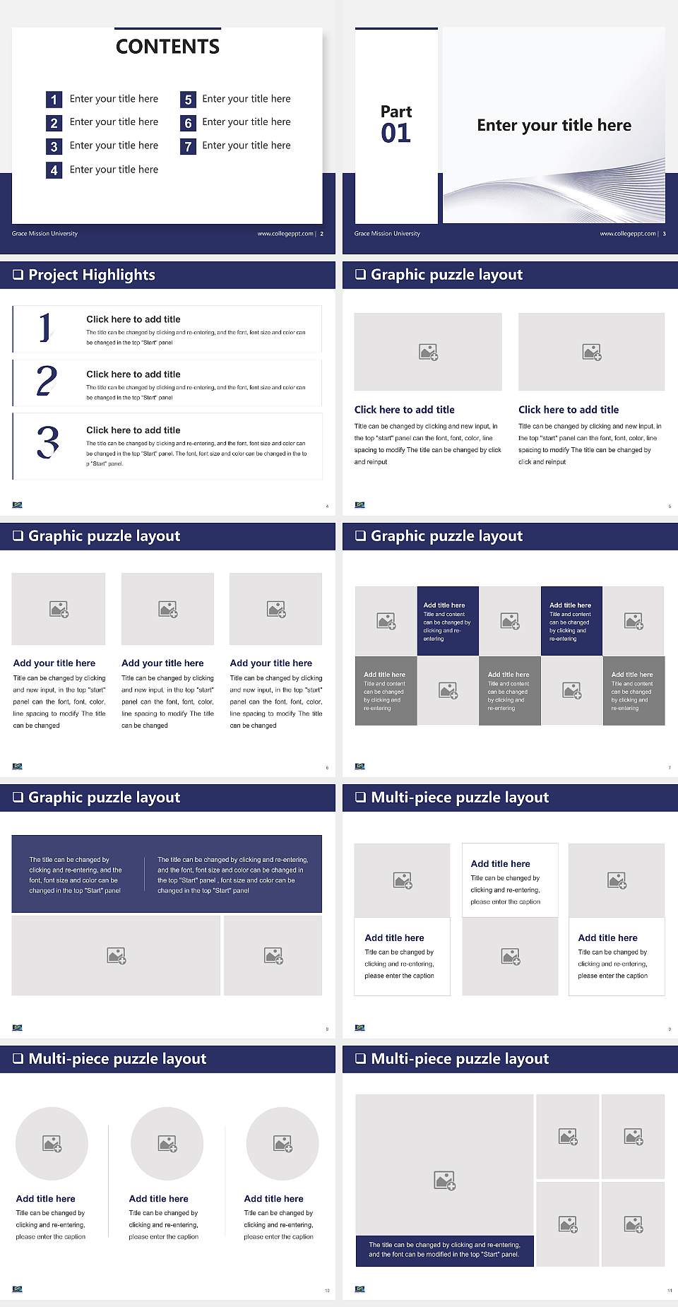 Grace Mission University General Purpose PPT Template4:3 ratio PPT effect preview image2