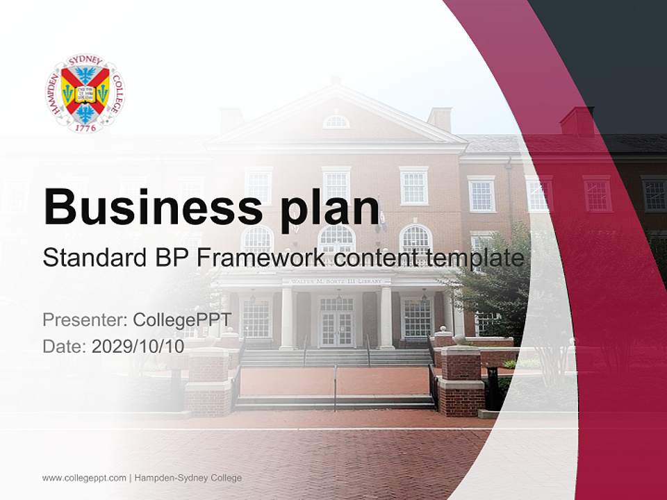 Hampden-Sydney College Competition/Entrepreneurship Contest PPT Template4:3 ratio PPT effect preview image9