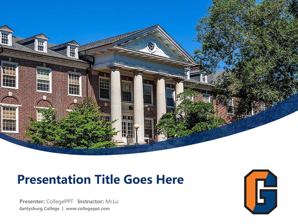 Gettysburg College Course/Courseware Creation PPT Template4:3 ratio PPT effect preview image5