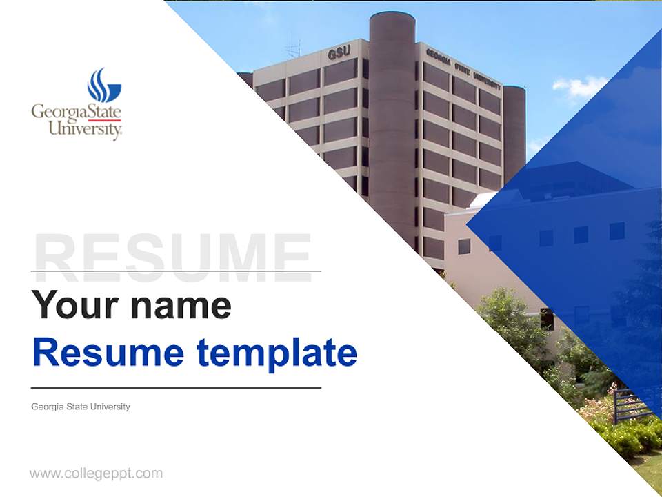Georgia State University Resume PPT Template4:3 ratio PPT effect preview image5
