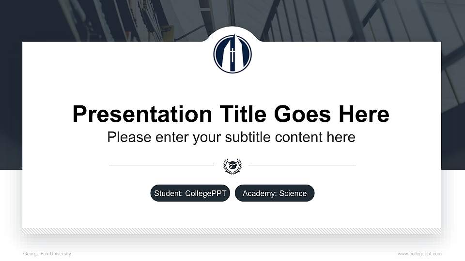 George Fox University National Scholarship Defense PPT Template16:9 ratio PPT effect preview image