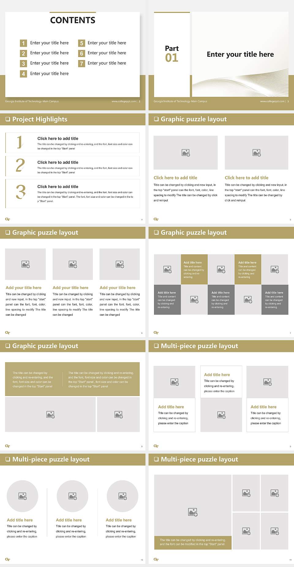Georgia Institute of Technology-Main Campus General Purpose PPT Template4:3 ratio PPT effect preview image2