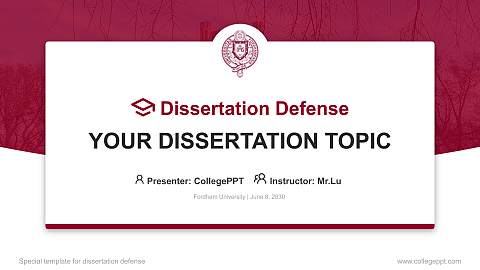 Fordham University Graduation Thesis Defense PPT Template
