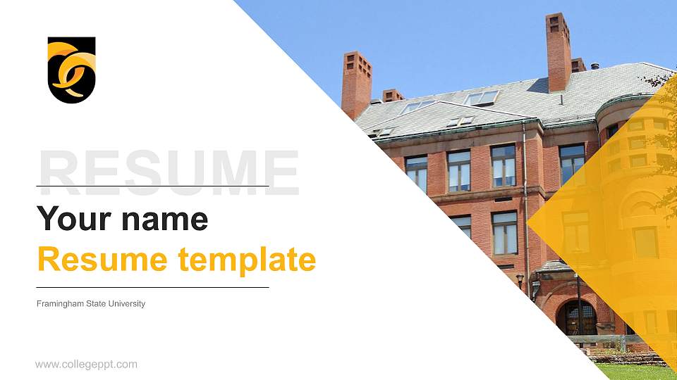 Framingham State University Resume PPT Template16:9 ratio PPT effect preview image