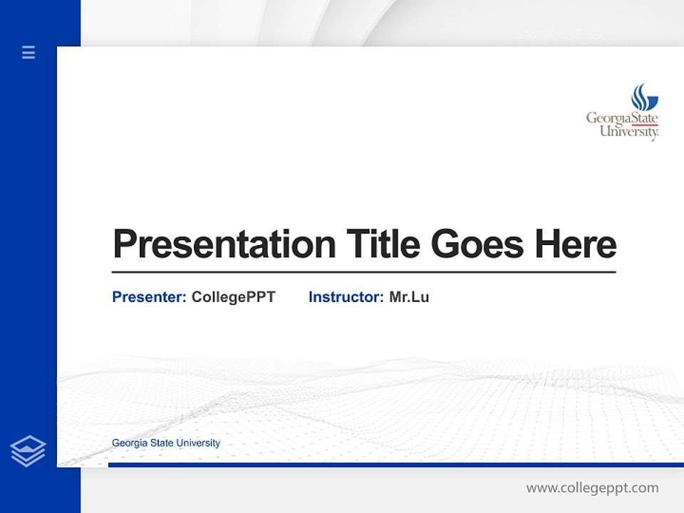 Georgia State University Thesis Proposal/Graduation Defense PPT Template4:3 ratio PPT effect preview image5