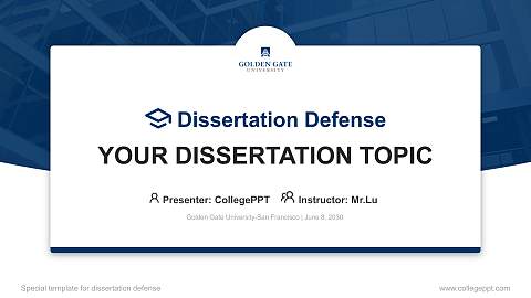 Golden Gate University-San Francisco Graduation Thesis Defense PPT Template