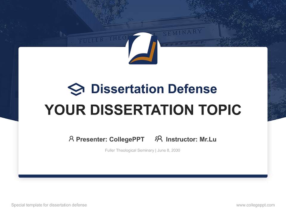 Fuller Theological Seminary Graduation Thesis Defense PPT Template4:3 ratio PPT effect preview image7