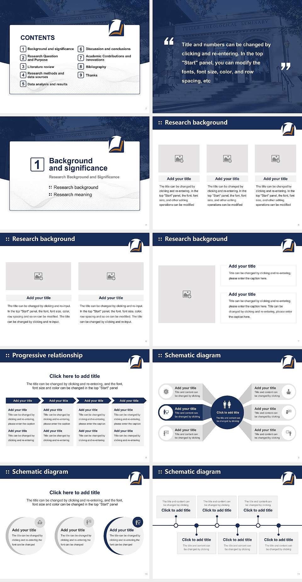 Fuller Theological Seminary Graduation Thesis Defense PPT Template4:3 ratio PPT effect preview image2