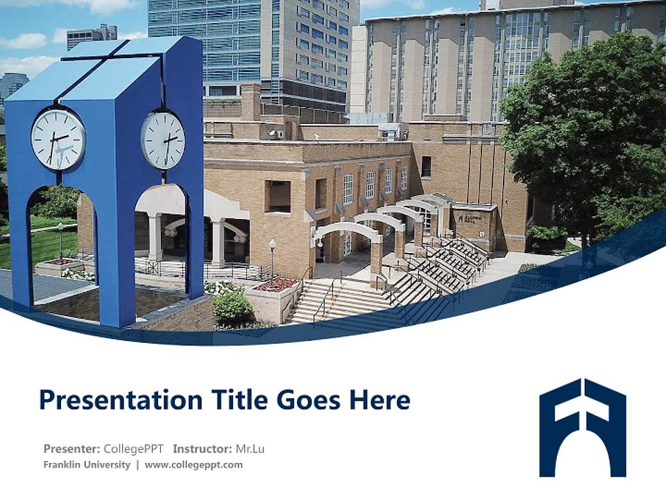 Franklin University Course/Courseware Creation PPT Template4:3 ratio PPT effect preview image5
