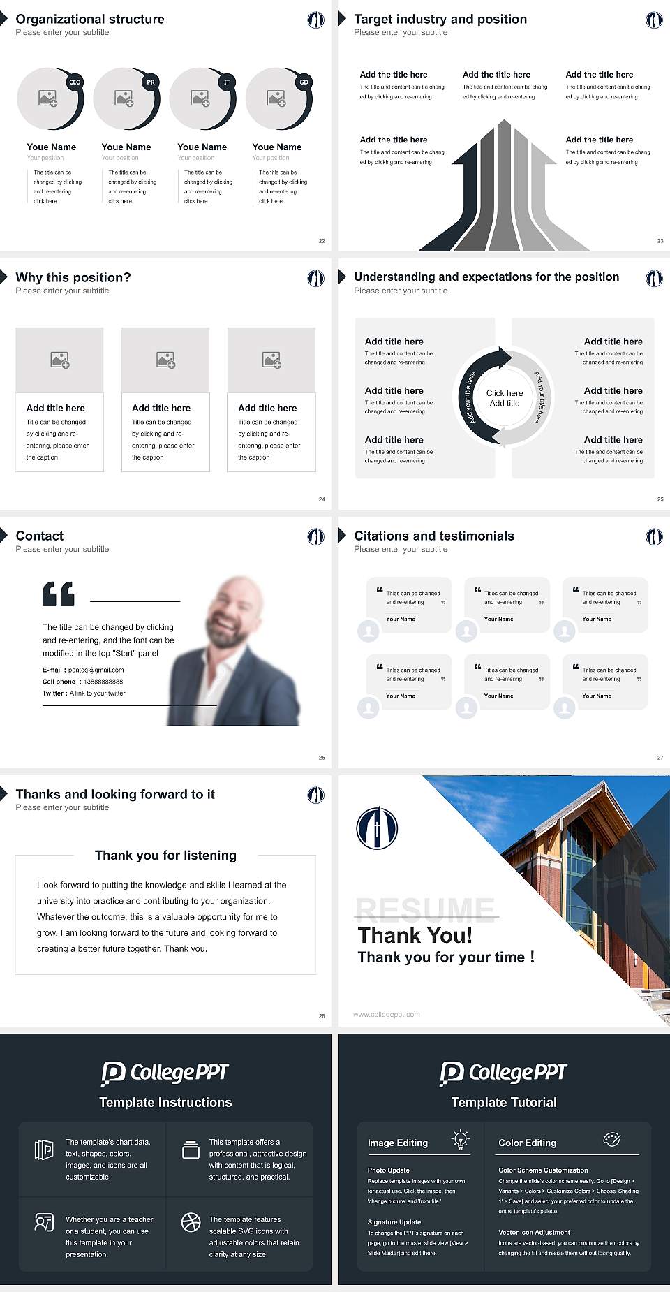 George Fox University Resume PPT Template4:3 ratio PPT effect preview image4