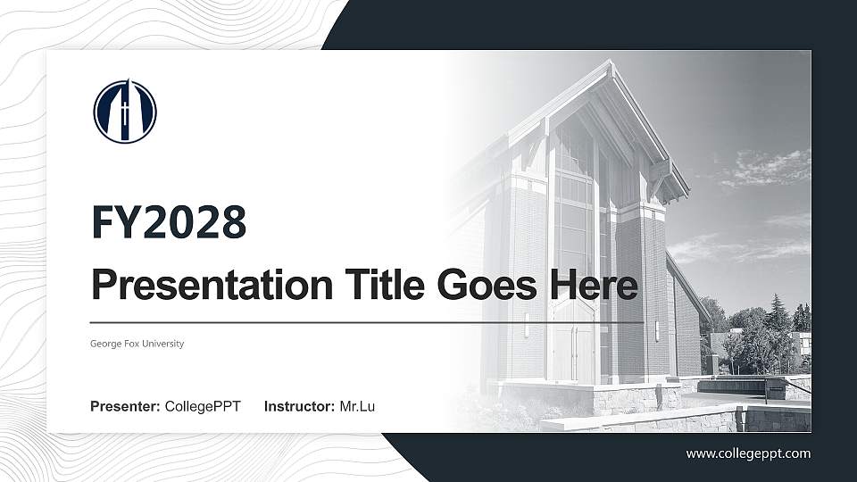 George Fox University Academic Presentation/Research Findings Report PPT Template16:9 ratio PPT effect preview image