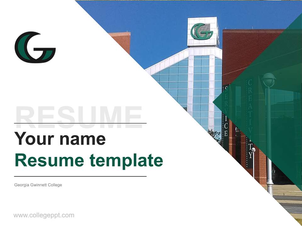 Georgia Gwinnett College Resume PPT Template4:3 ratio PPT effect preview image5