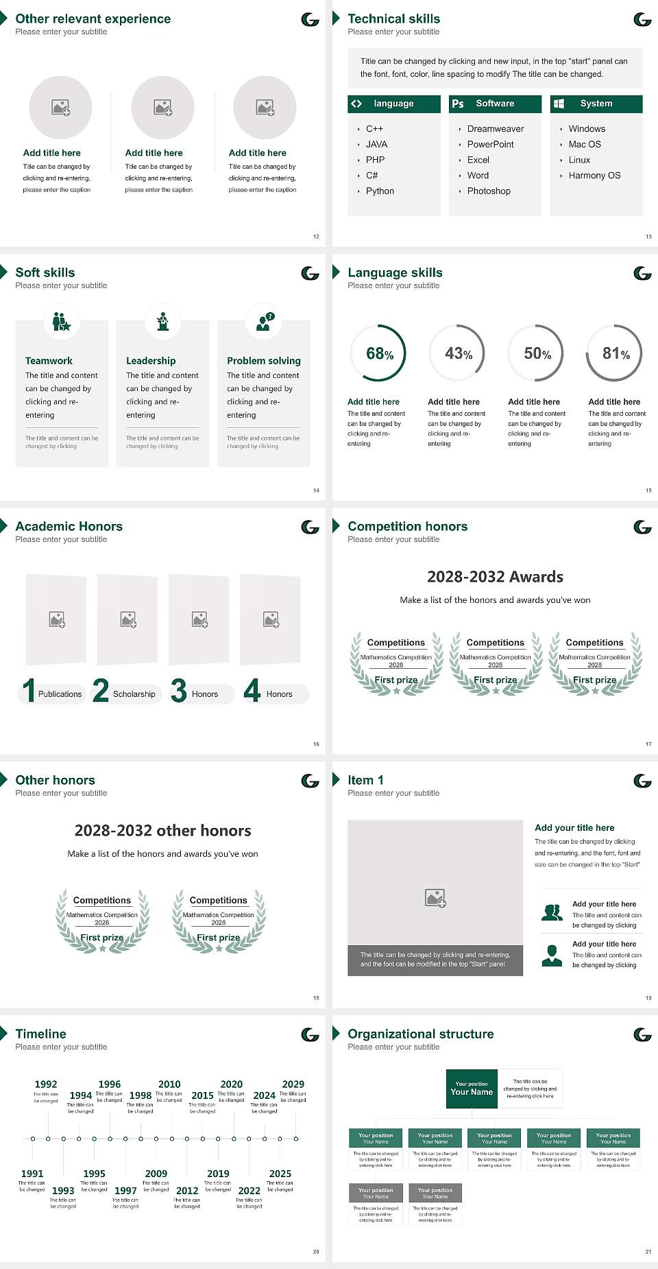 Georgia Gwinnett College Resume PPT Template4:3 ratio PPT effect preview image3
