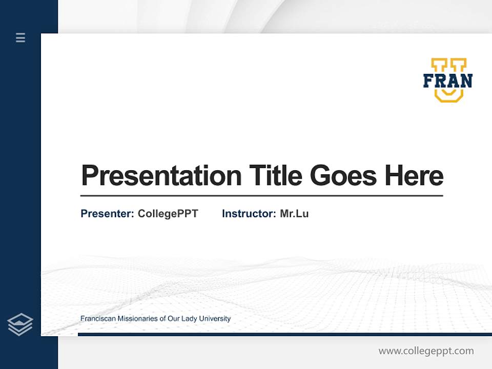 Franciscan Missionaries of Our Lady University Thesis Proposal/Graduation Defense PPT Template4:3 ratio PPT effect preview image5