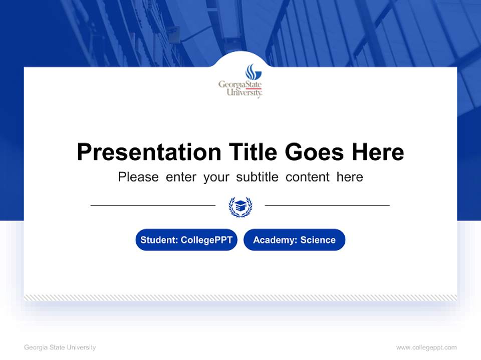 Georgia State University National Scholarship Defense PPT Template4:3 ratio PPT effect preview image4