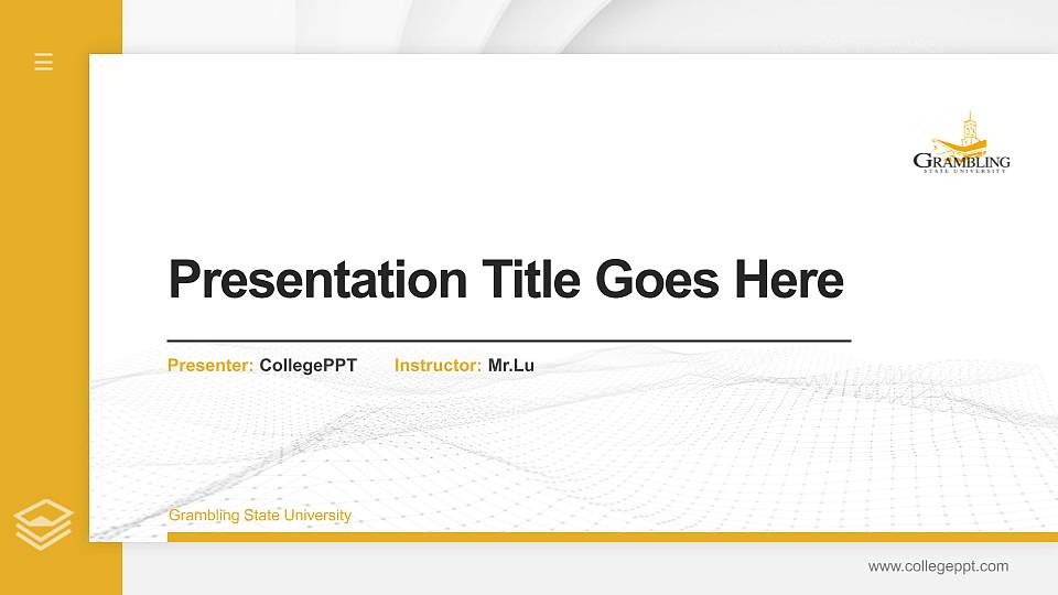 Grambling State University Thesis Proposal/Graduation Defense PPT Template16:9 ratio PPT effect preview image