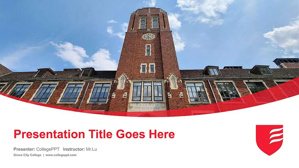 Grove City College Course/Courseware Creation PPT Template16:9 ratio PPT effect preview image