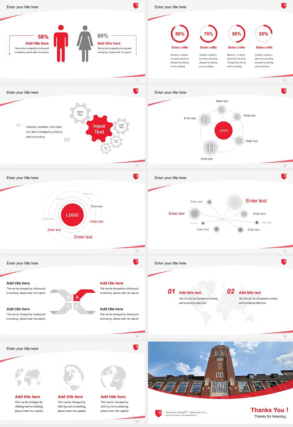 Grove City College Course/Courseware Creation PPT Template16:9 ratio PPT effect preview image4