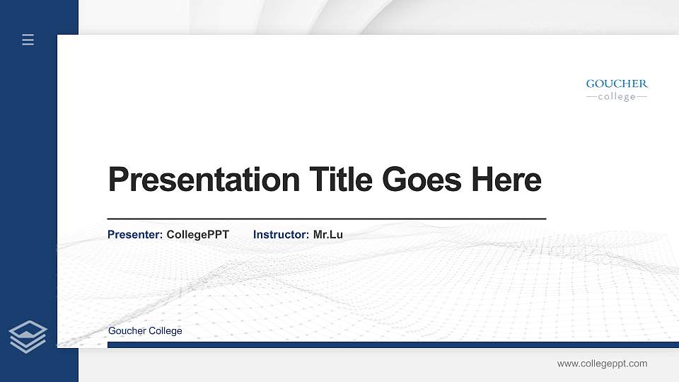 Goucher College Thesis Proposal/Graduation Defense PPT Template16:9 ratio PPT effect preview image