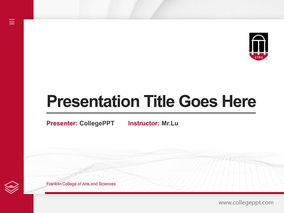 Franklin College of Arts and Sciences Thesis Proposal/Graduation Defense PPT Template4:3 ratio PPT effect preview image5