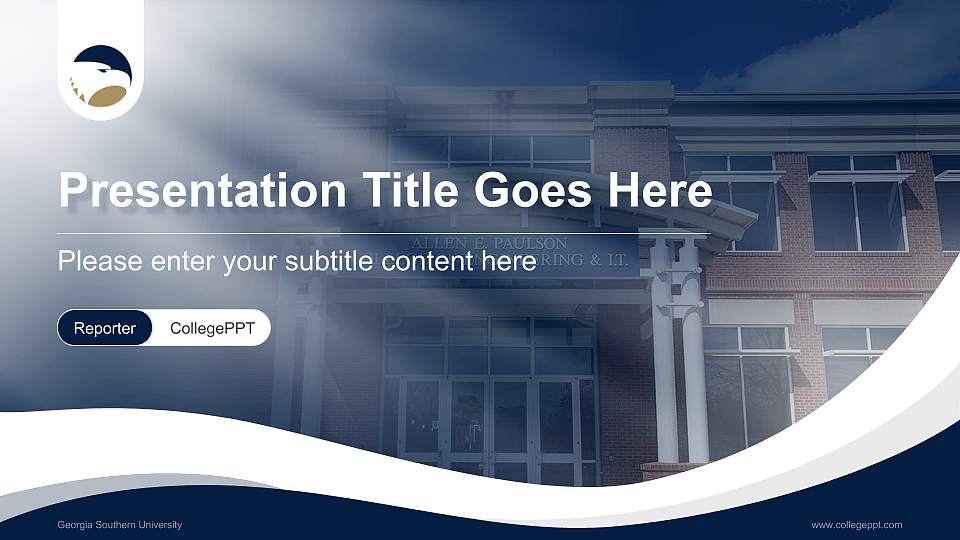 Georgia Southern University Lecture Sharing and Networking Event PPT Template16:9 ratio PPT effect preview image