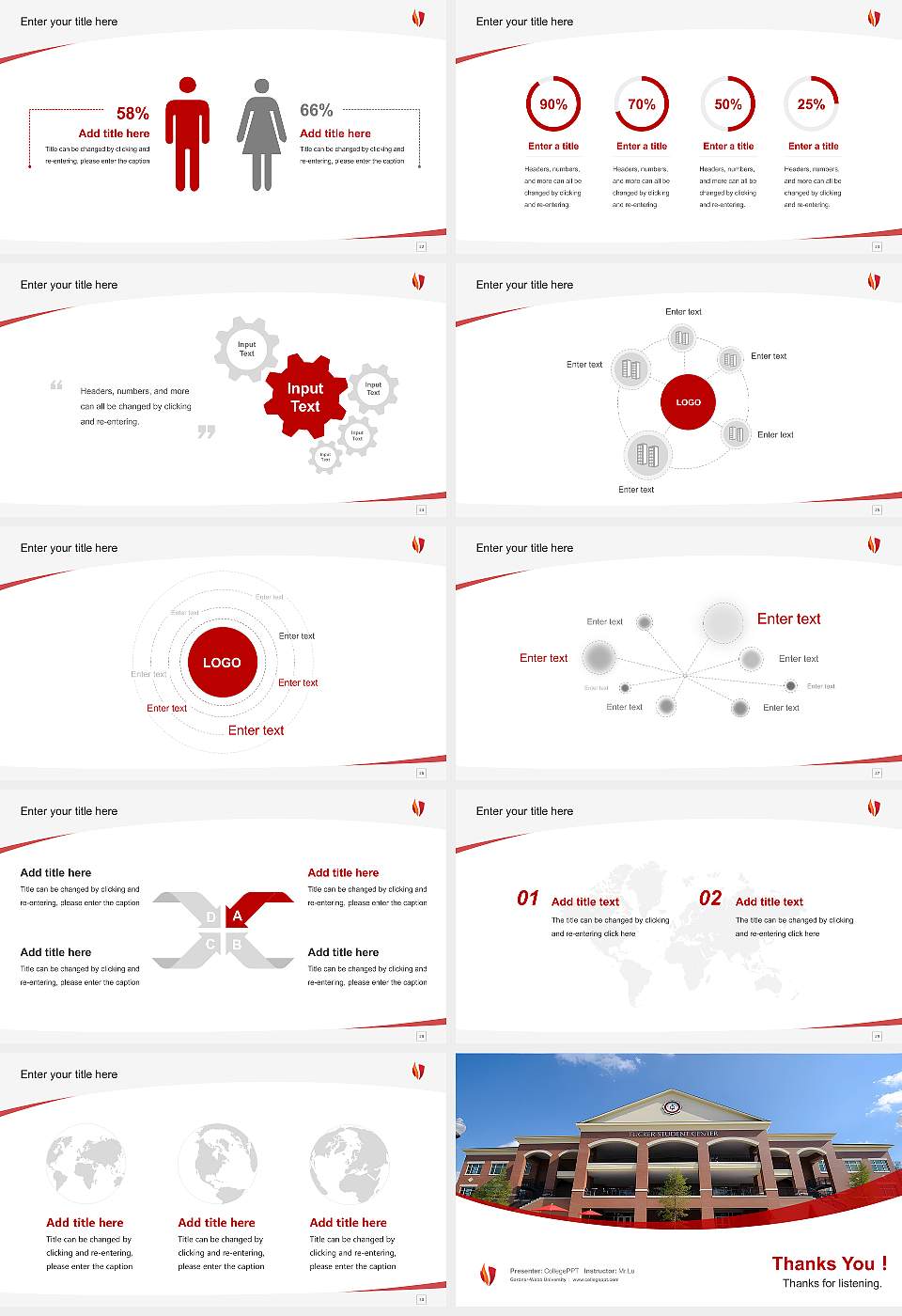 Gardner-Webb University Course/Courseware Creation PPT Template16:9 ratio PPT effect preview image4