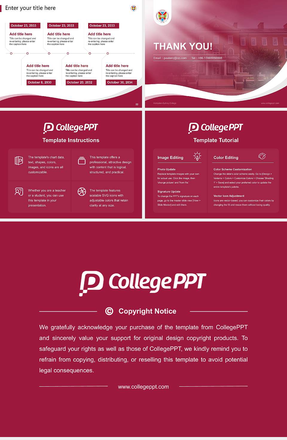 Hampden-Sydney College Lecture Sharing and Networking Event PPT Template4:3 ratio PPT effect preview image4