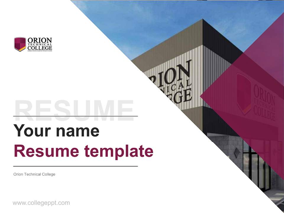 Orion Technical College Resume PPT Template4:3 ratio PPT effect preview image5