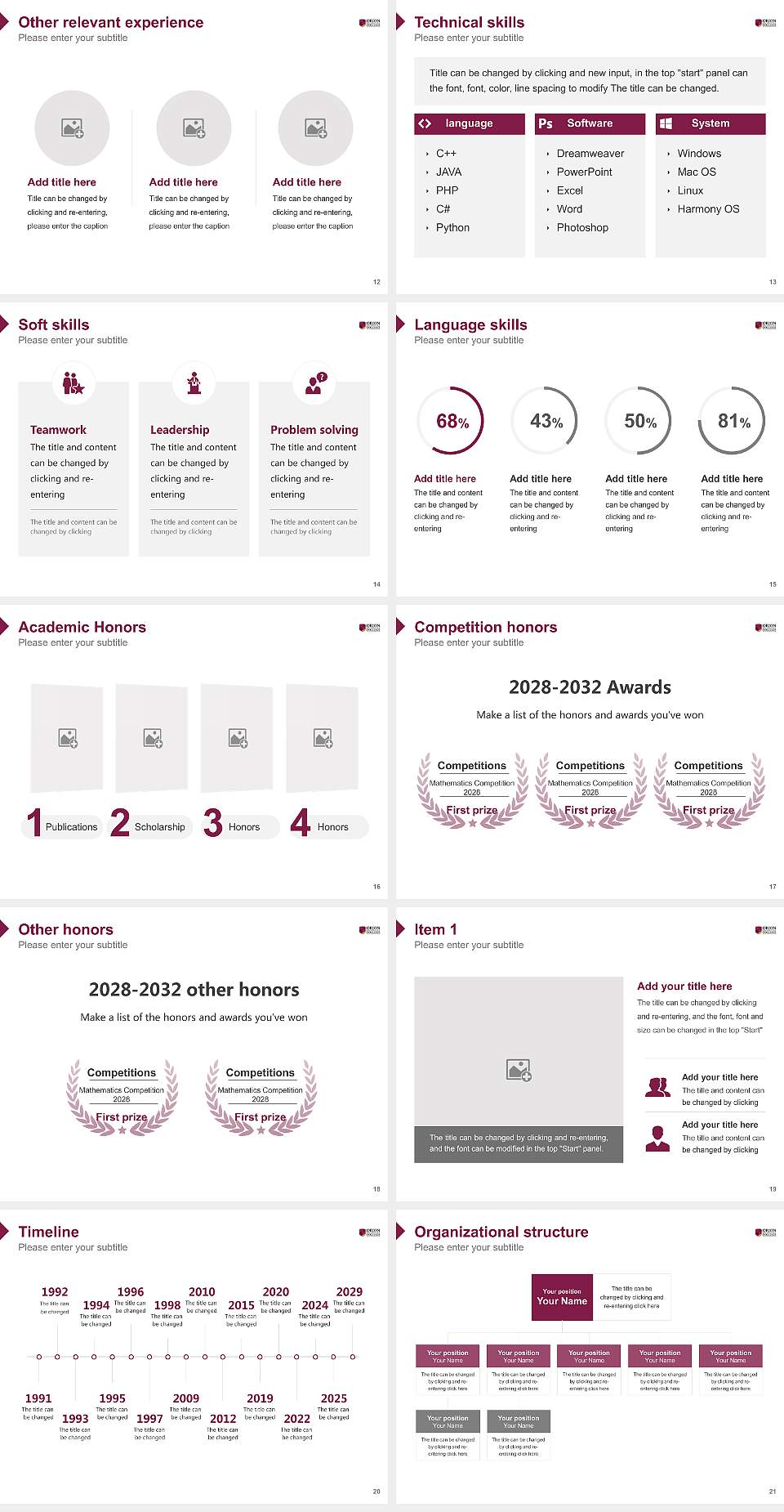 Orion Technical College Resume PPT Template4:3 ratio PPT effect preview image3