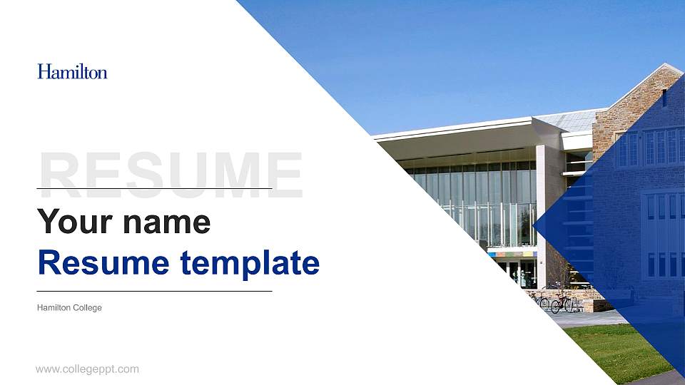 Hamilton College Resume PPT Template16:9 ratio PPT effect preview image