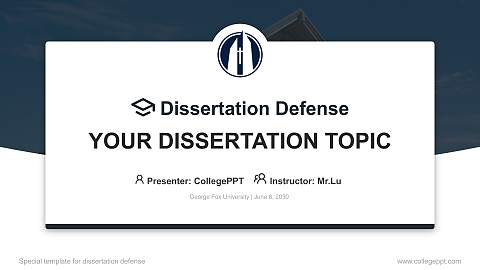 George Fox University Graduation Thesis Defense PPT Template
