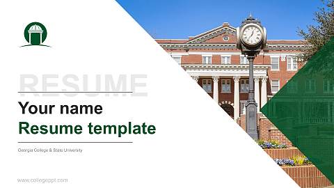 Georgia College & State University Resume PPT Template