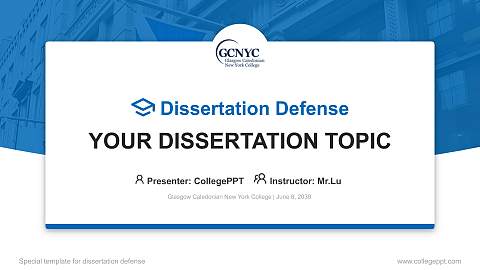 Glasgow Caledonian New York College Graduation Thesis Defense PPT Template