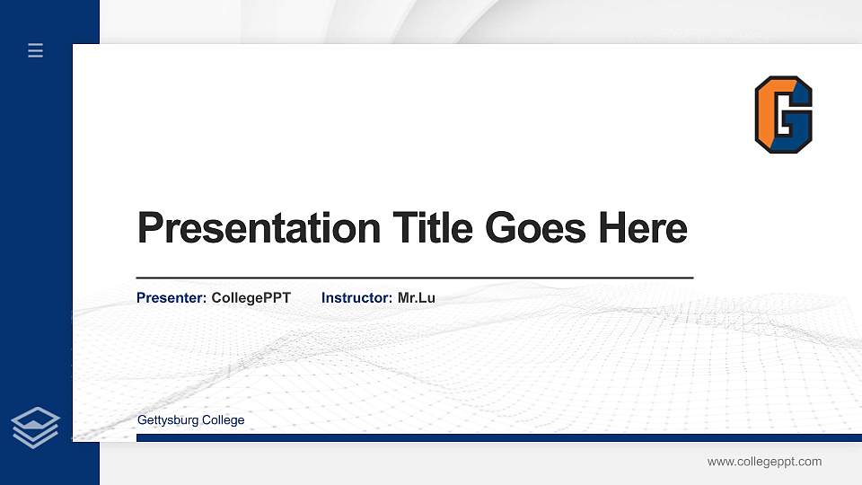 Gettysburg College Thesis Proposal/Graduation Defense PPT Template16:9 ratio PPT effect preview image