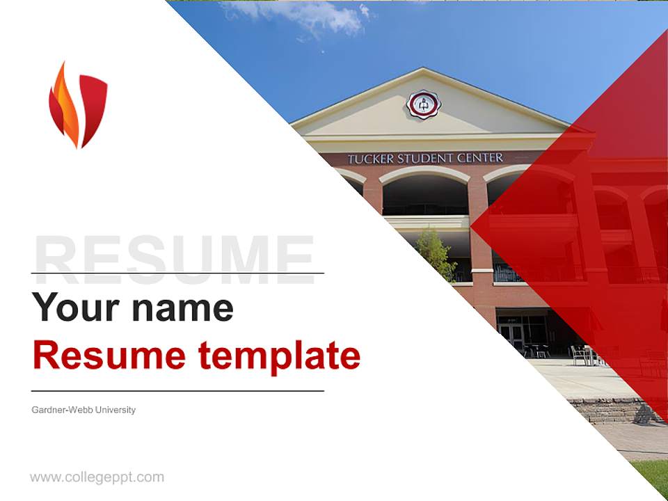 Gardner-Webb University Resume PPT Template4:3 ratio PPT effect preview image5
