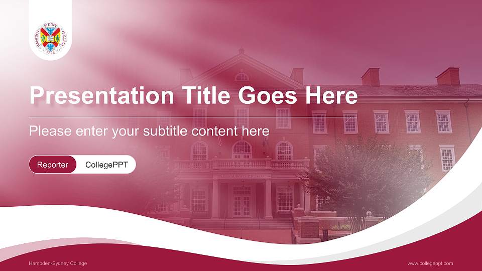 Hampden-Sydney College Lecture Sharing and Networking Event PPT Template16:9 ratio PPT effect preview image