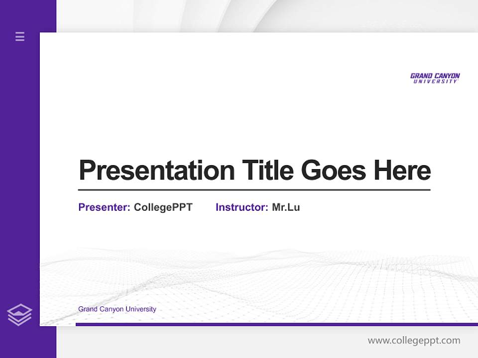 Grand Canyon University Thesis Proposal/Graduation Defense PPT Template4:3 ratio PPT effect preview image5