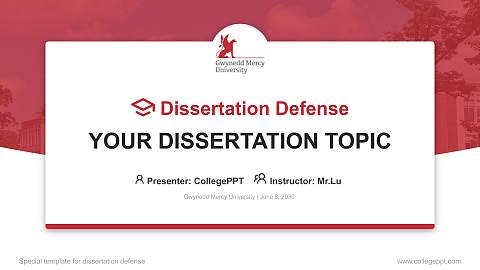 Gwynedd Mercy University Graduation Thesis Defense PPT Template