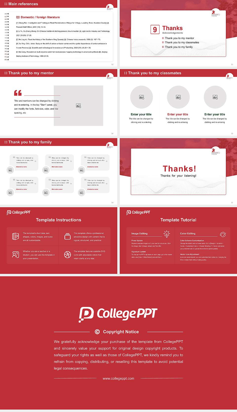 Gwynedd Mercy University Graduation Thesis Defense PPT Template16:9 ratio PPT effect preview image7