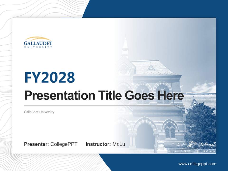 Gallaudet University Academic Presentation/Research Findings Report PPT Template4:3 ratio PPT effect preview image5