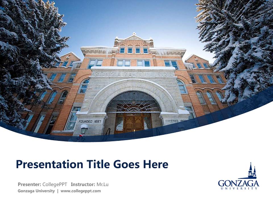 Gonzaga University Course/Courseware Creation PPT Template4:3 ratio PPT effect preview image5