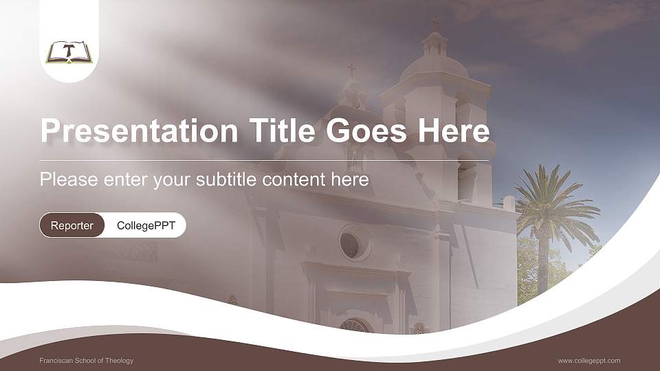 Franciscan School of Theology Lecture Sharing and Networking Event PPT Template16:9 ratio PPT effect preview image