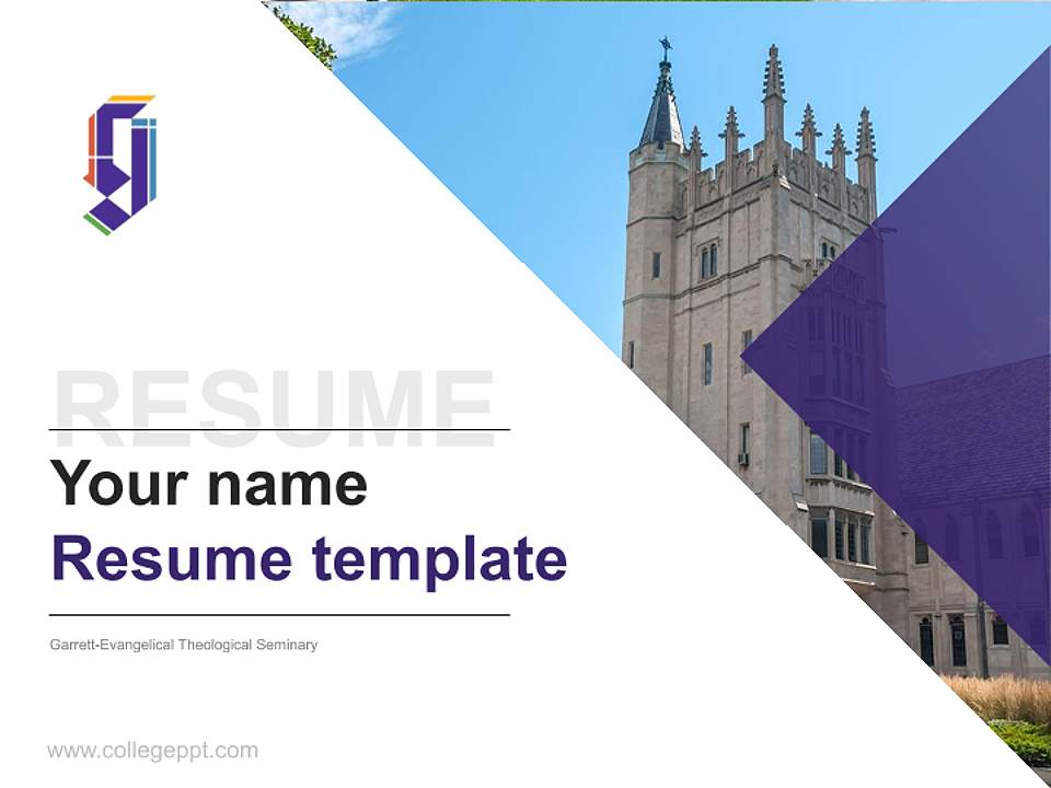 Garrett-Evangelical Theological Seminary Resume PPT Template4:3 ratio PPT effect preview image5