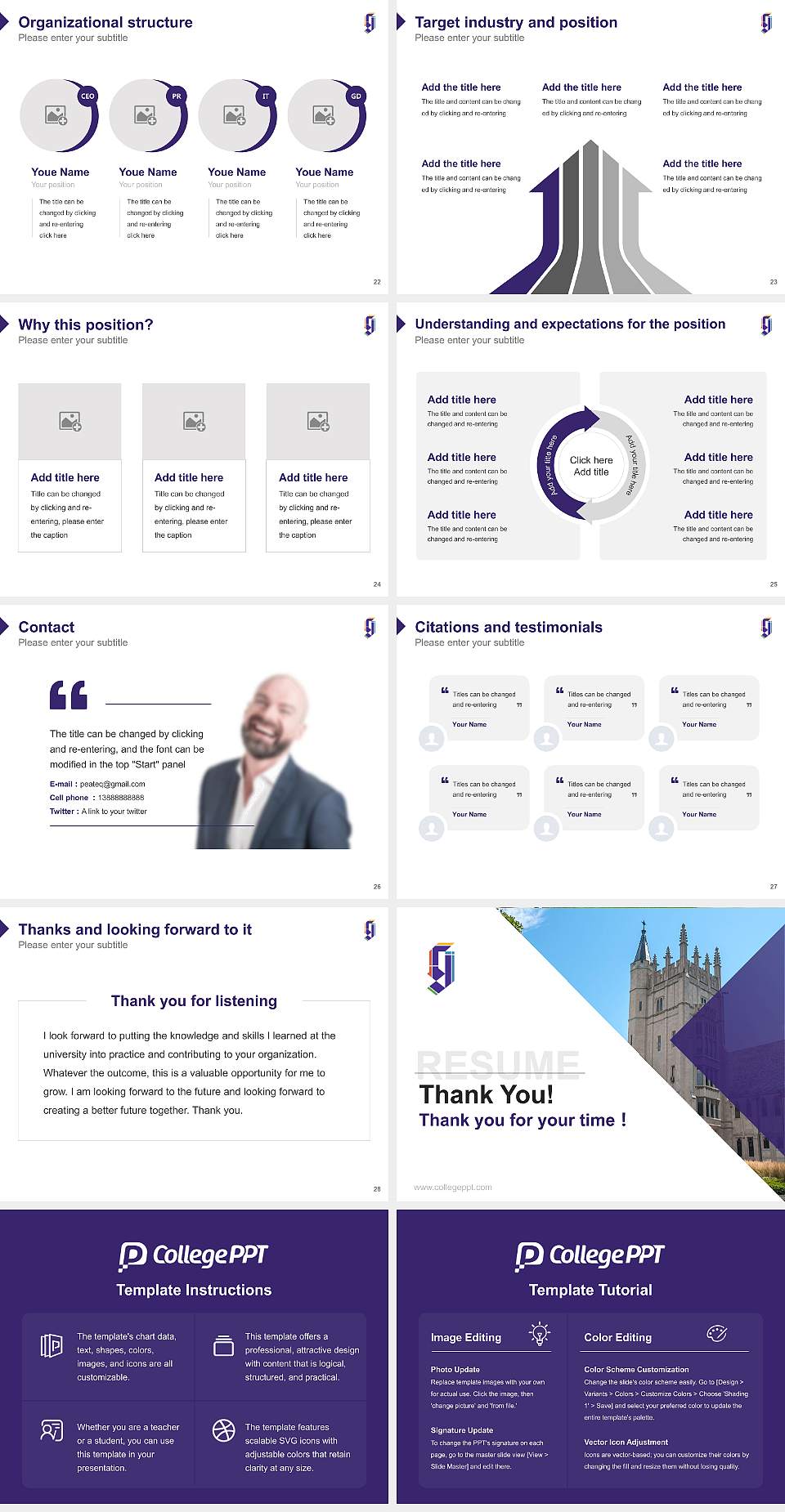 Garrett-Evangelical Theological Seminary Resume PPT Template4:3 ratio PPT effect preview image4