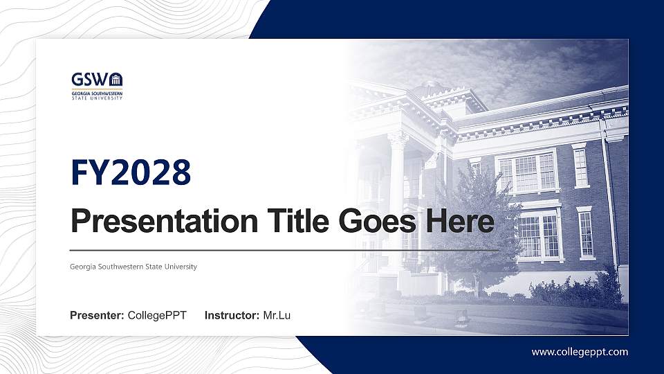 Georgia Southwestern State University Academic Presentation/Research Findings Report PPT Template16:9 ratio PPT effect preview image