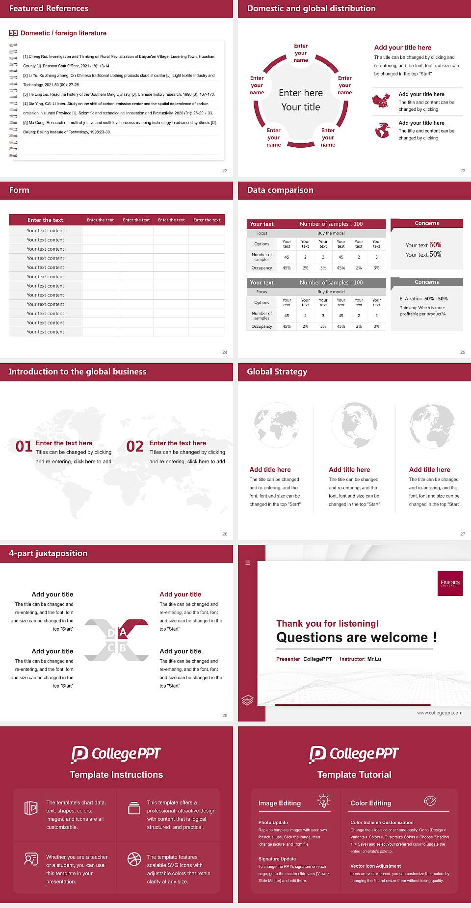 Friends University Thesis Proposal/Graduation Defense PPT Template4:3 ratio PPT effect preview image4