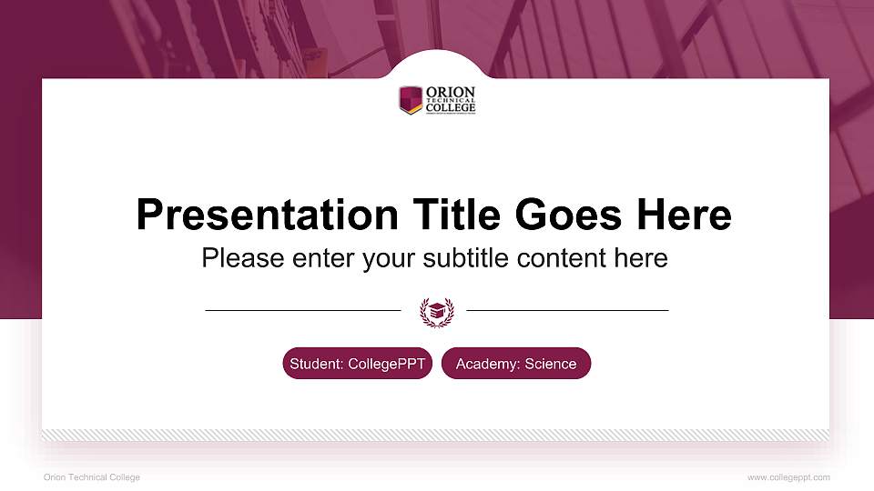 Orion Technical College National Scholarship Defense PPT Template16:9 ratio PPT effect preview image1