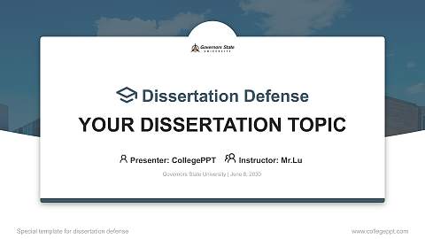 Governors State University Graduation Thesis Defense PPT Template