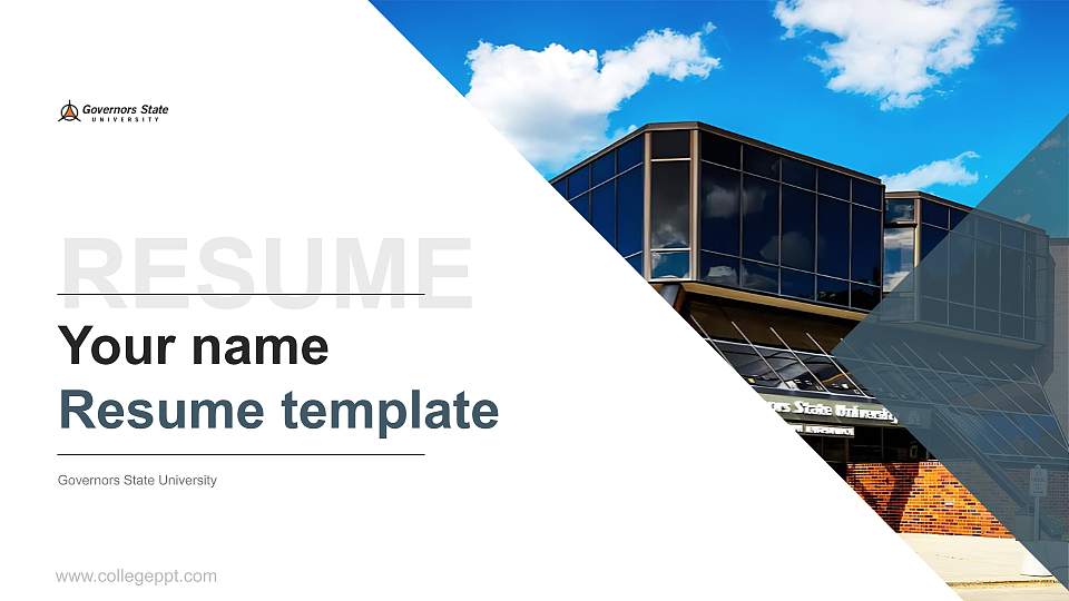 Governors State University Resume PPT Template16:9 ratio PPT effect preview image