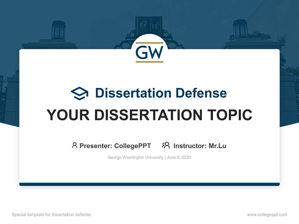 George Washington University Graduation Thesis Defense PPT Template4:3 ratio PPT effect preview image7